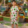 صورة طقم ولادي قطني من قطعتين.